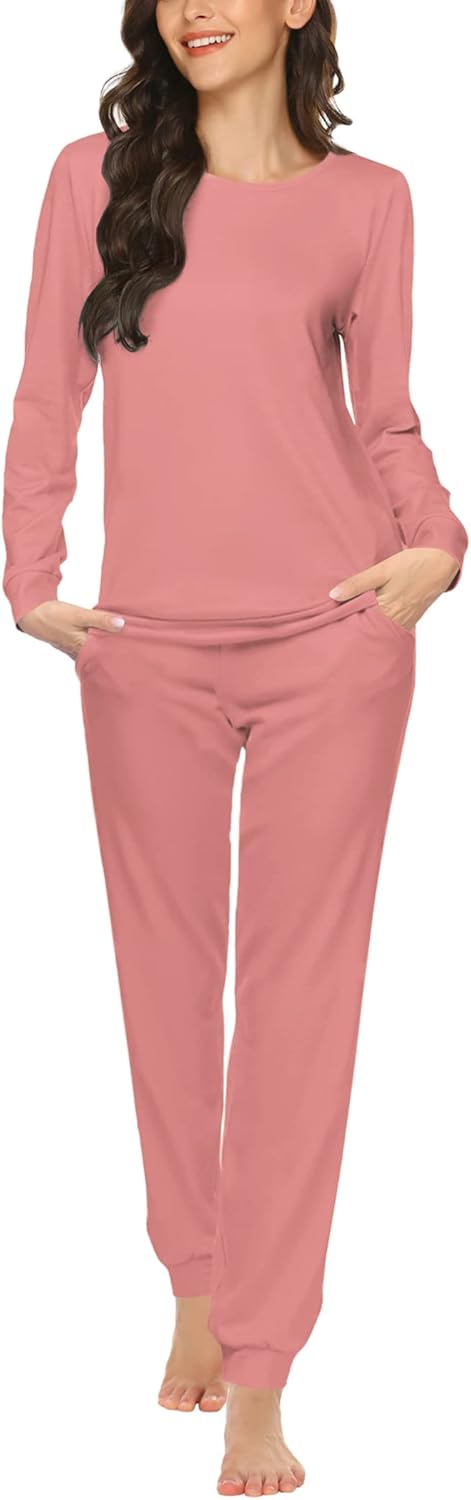 Ekouaer Womens Jogger Pajama Sets for Cozy Sleep and Lounge