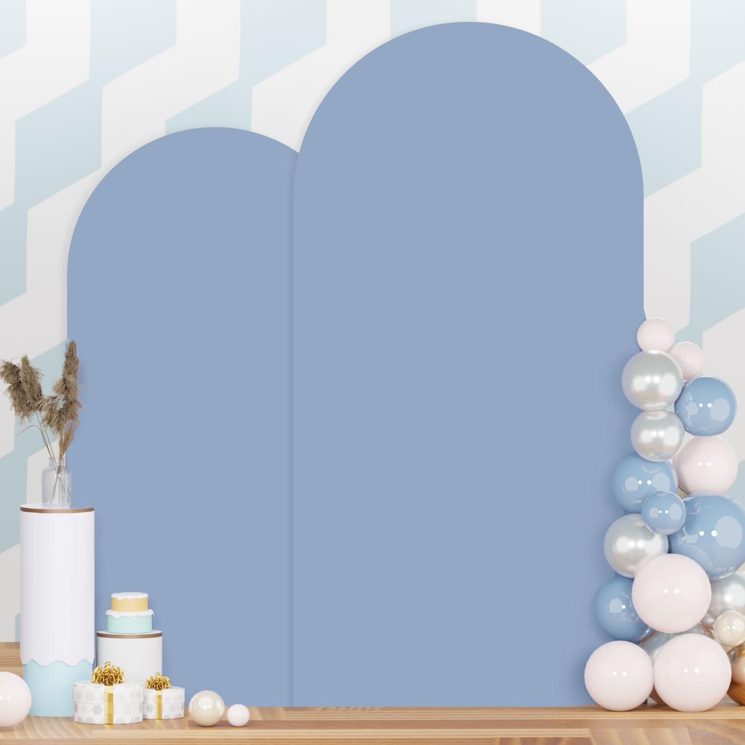 Dusty Blue Arch Cover Set of 2 for Elegant Wedding Decor