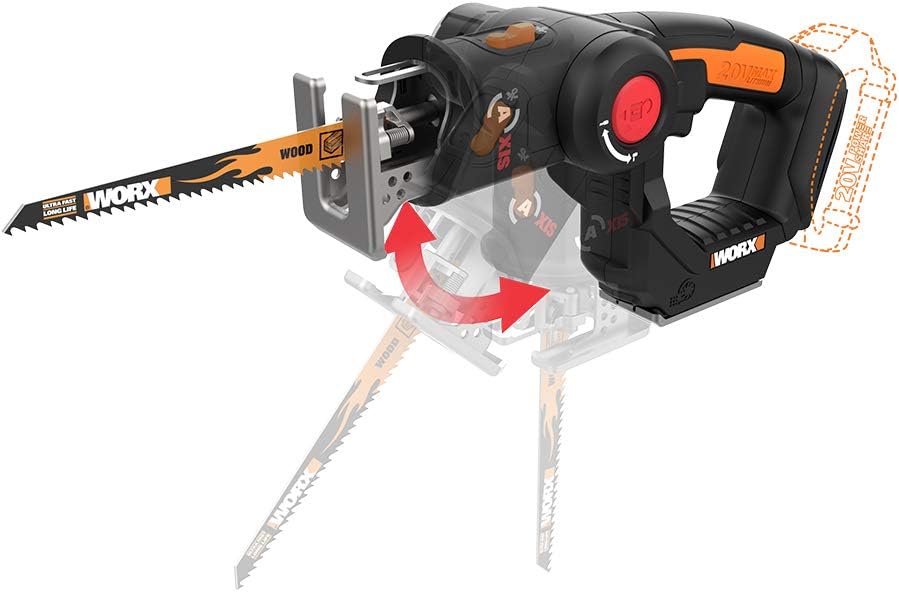 Worx WX550L.9 20V Power Share Axis Cordless Saw for Versatility