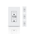 USB Wall Outlets 3-Port 6.0A 30W USB C Electric Socket - Screwless