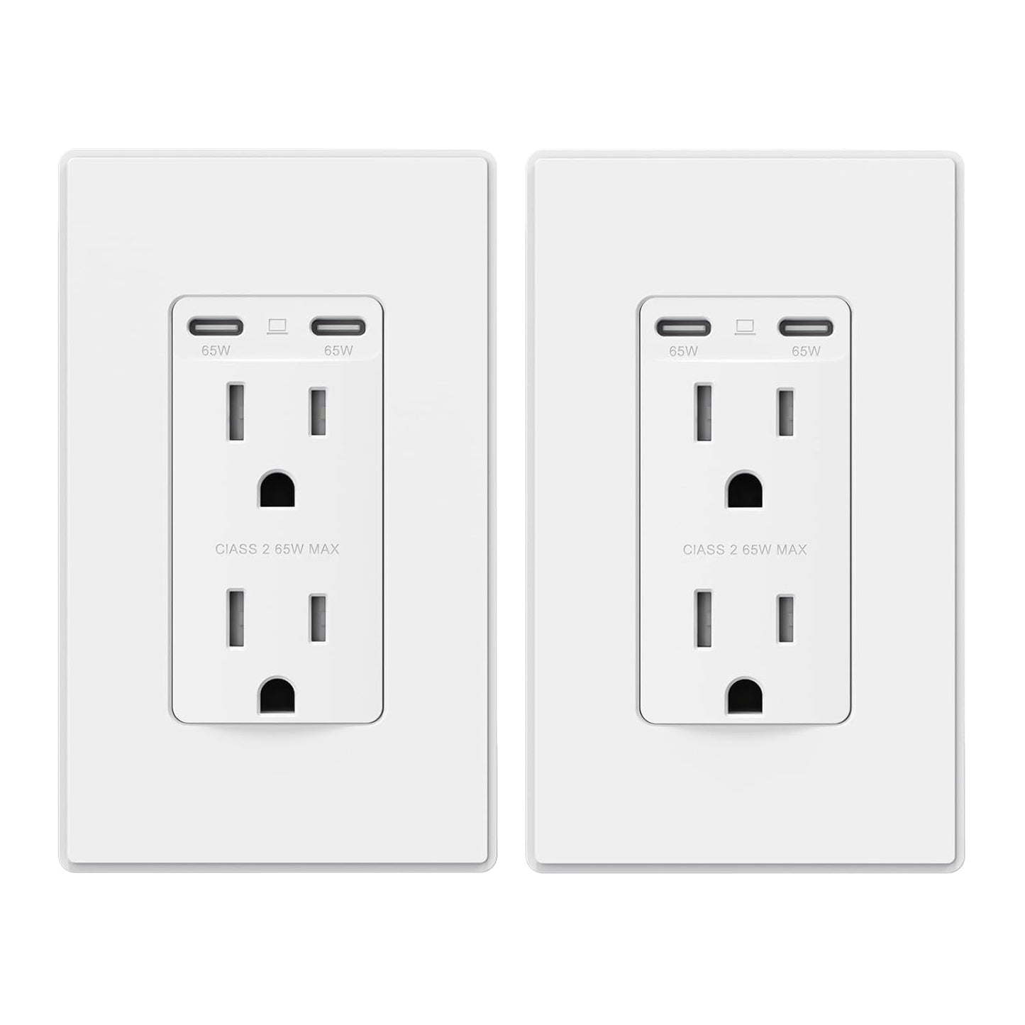65W Ultra-Speed USB C Outlet Receptacle for Fast Charging
