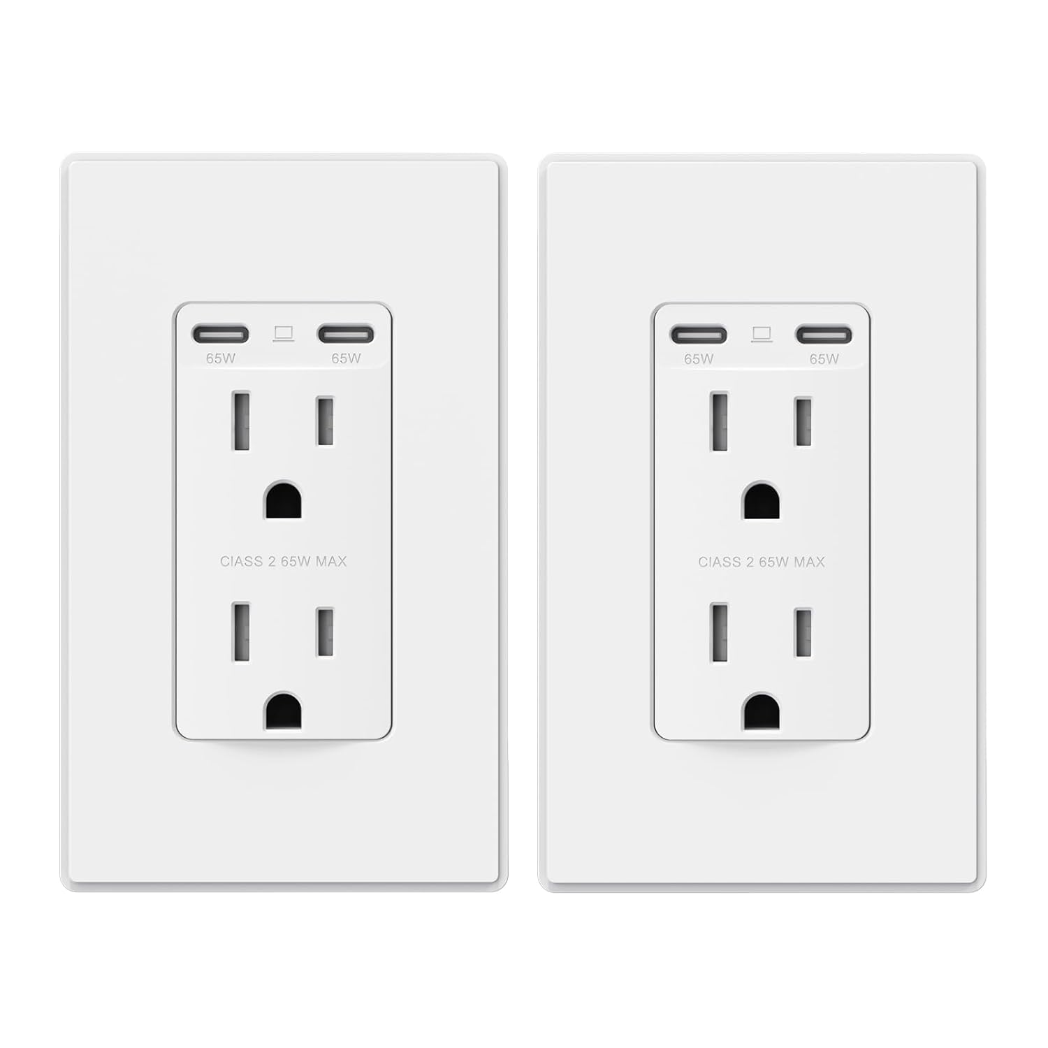 65W Ultra-Speed USB C Outlet Receptacle for Fast Charging