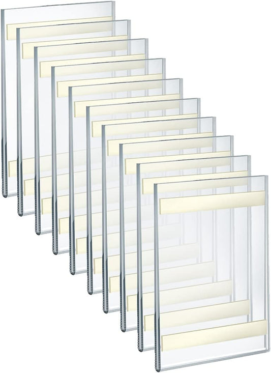 Self Adhesive Clear Acrylic Wall Sign Holder Frame 10-Pack