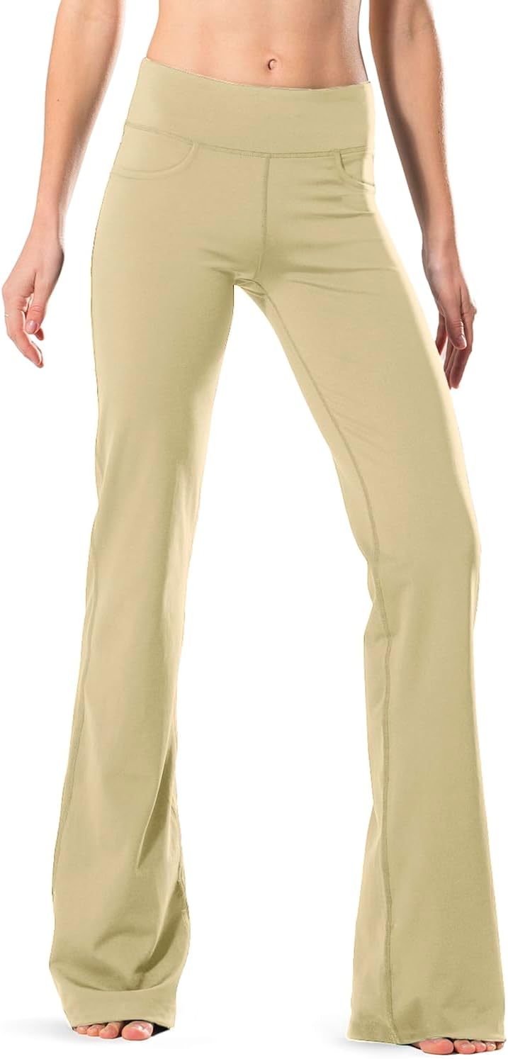 Bootcut Yoga Pants with Pockets for Casual Wear and Comfort