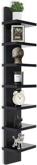 Homaterial 7 Tier Vertical Wall Shelf - Space-Saving Floating Display