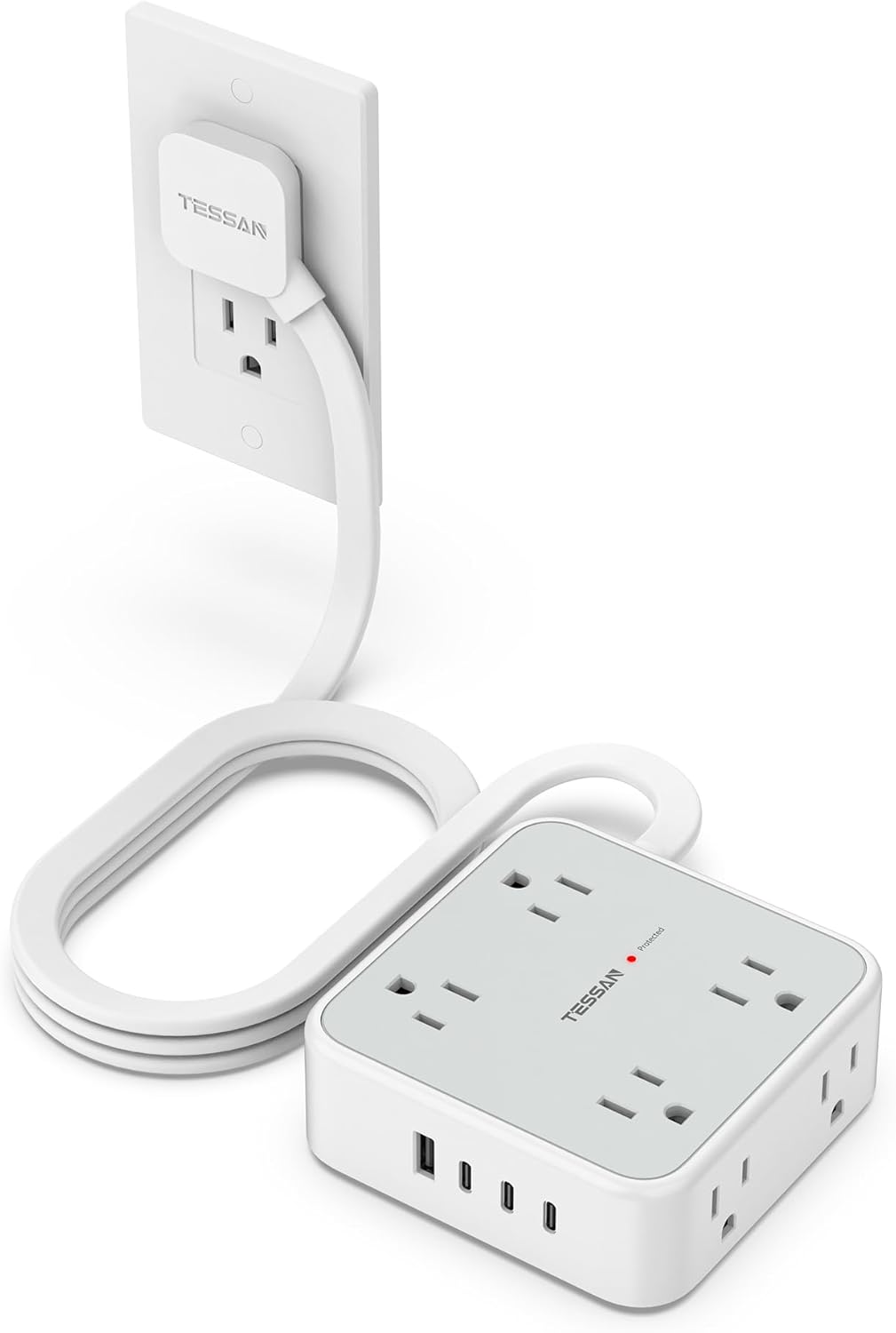 Surge Protector Power Strip with 4 USB Ports and 8 Outlets