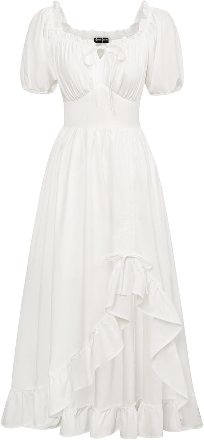 Scarlet Darkness Renaissance Dress for Women with Pockets
