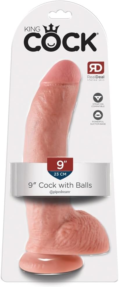 Pipedream King Cock with Balls, Flesh, 9 Inch - Realistic Feel