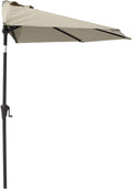 C-Hopetree 9 ft Half Round Outdoor Patio Market Umbrella with Tilt