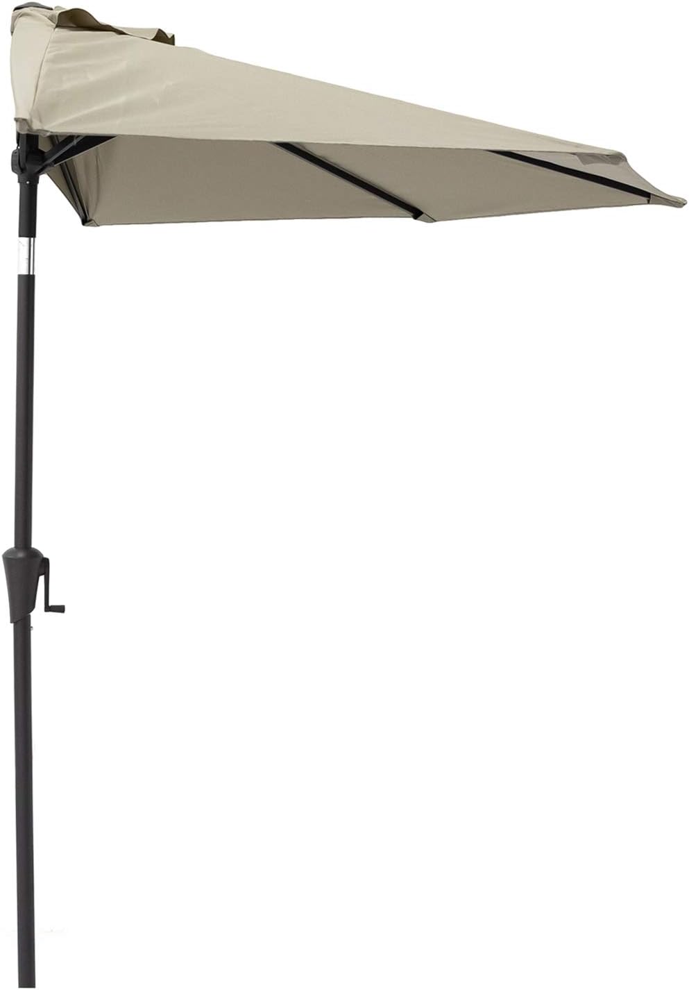 C-Hopetree 9 ft Half Round Outdoor Patio Market Umbrella with Tilt