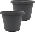 24 Inch Round Prima Planter - Large Plastic Plant Pot 2 Pack