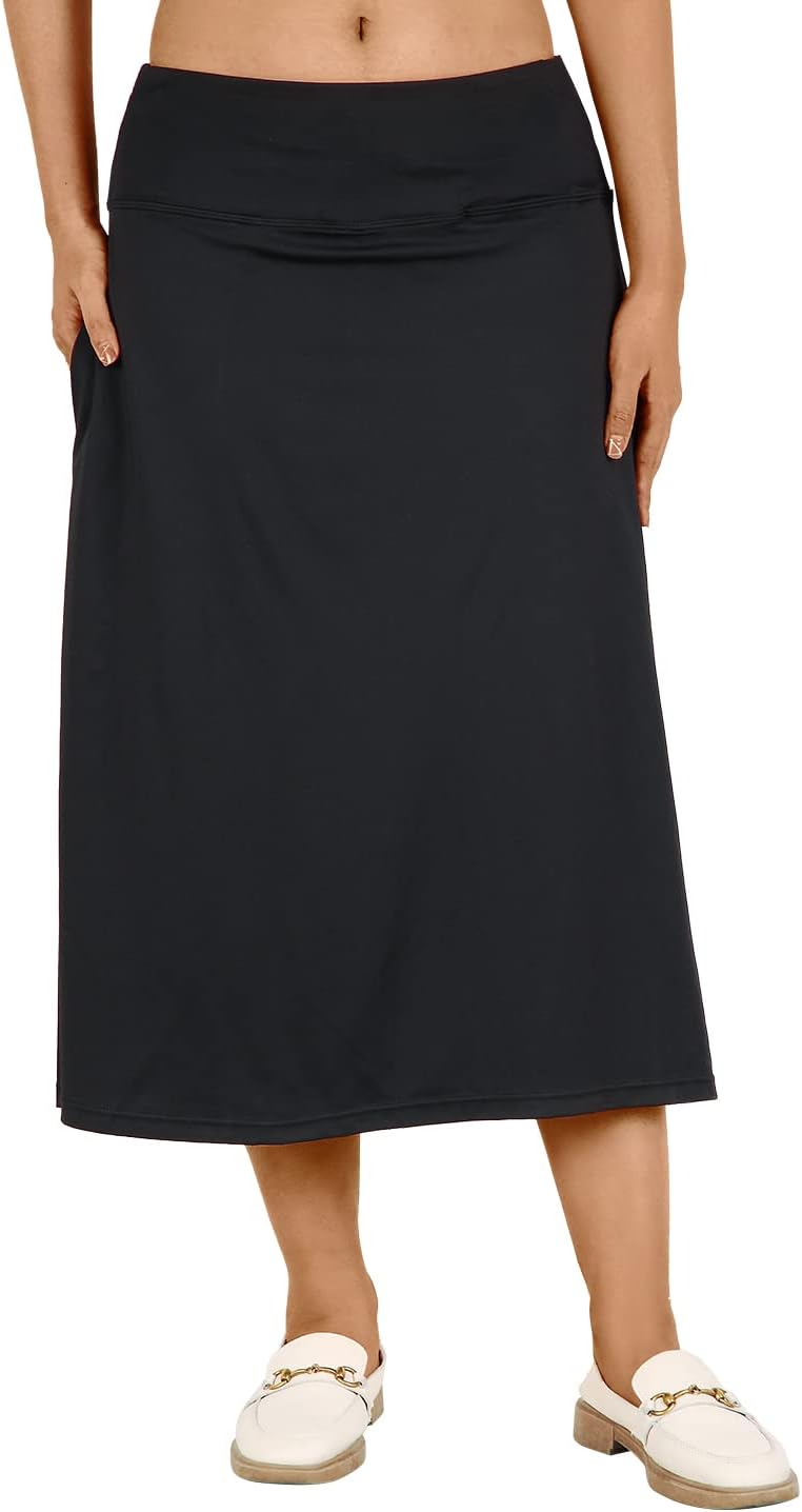 Womens Skorts Modest Knee Length Athletic Midi Active Skirt