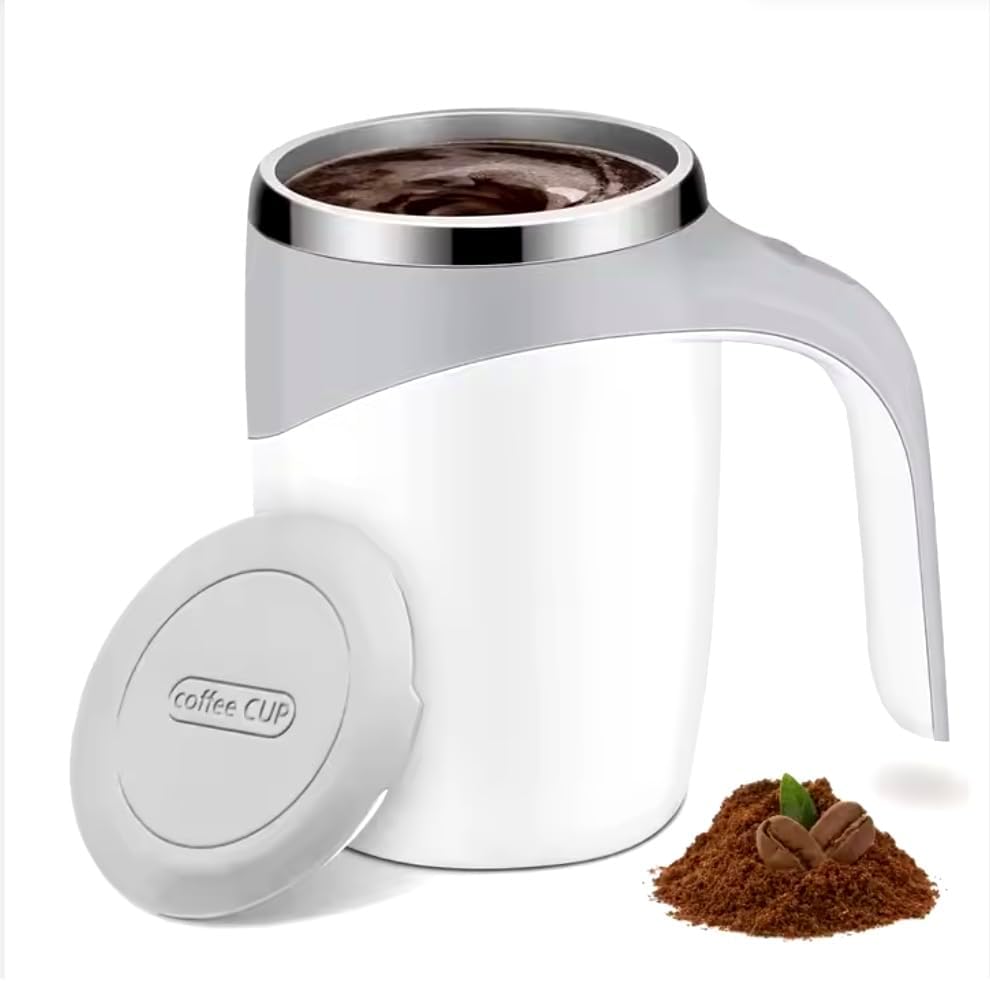 Stainless Steel Self-Stirring Coffee Mug - 380ml