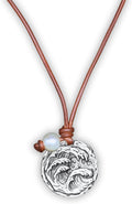 925 Silver Pearl Pendant Necklace with Adjustable Leather Cord