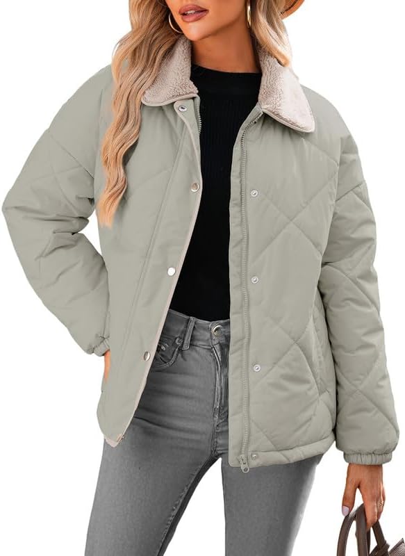 Dokotoo Women's Winter Casual Quilted Jackets for Cozy Style