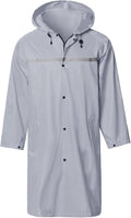 Men's Long Hooded Rain Jacket with Reflective Stripes - Waterproof