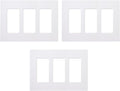 Lutron Claro 3-Gang Screwless Light Switch Cover Plate - Clean Finish