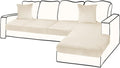 Sectional Couch Covers Milk White for 4-Piece L Shape Sofa - Velvet