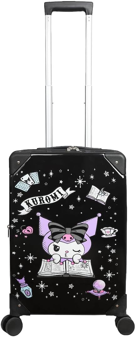 Kuromi Black and Purple 20in Carry-On Suitcase with Wheels