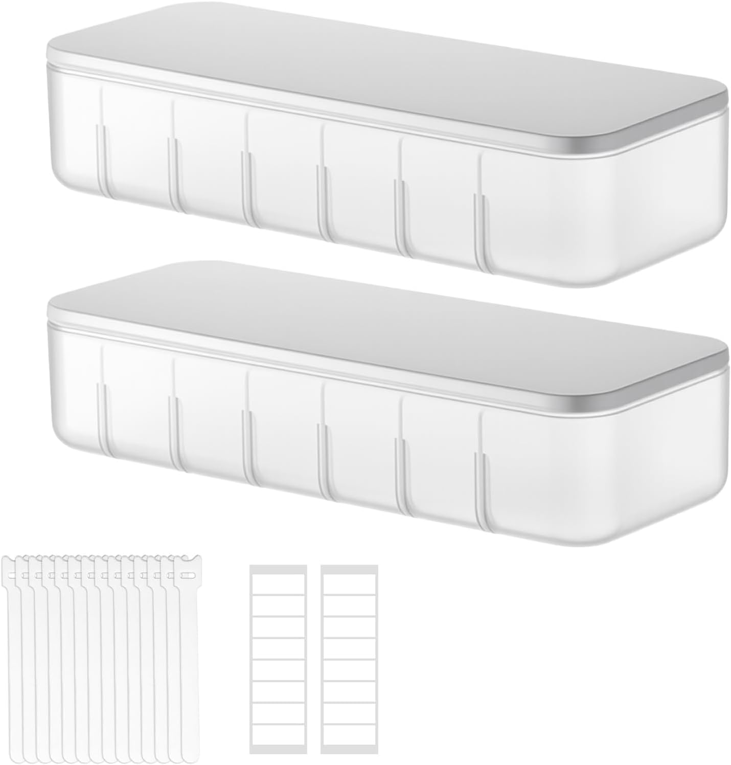 Wire Ties Included! Cable Organizer Box Set for Neat Desk | ZILAMGOO