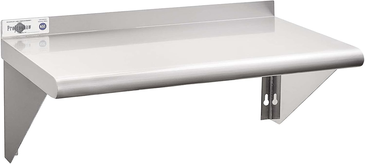 Profeeshaw NSF Stainless Steel Wall Mounted Shelf for Kitchen