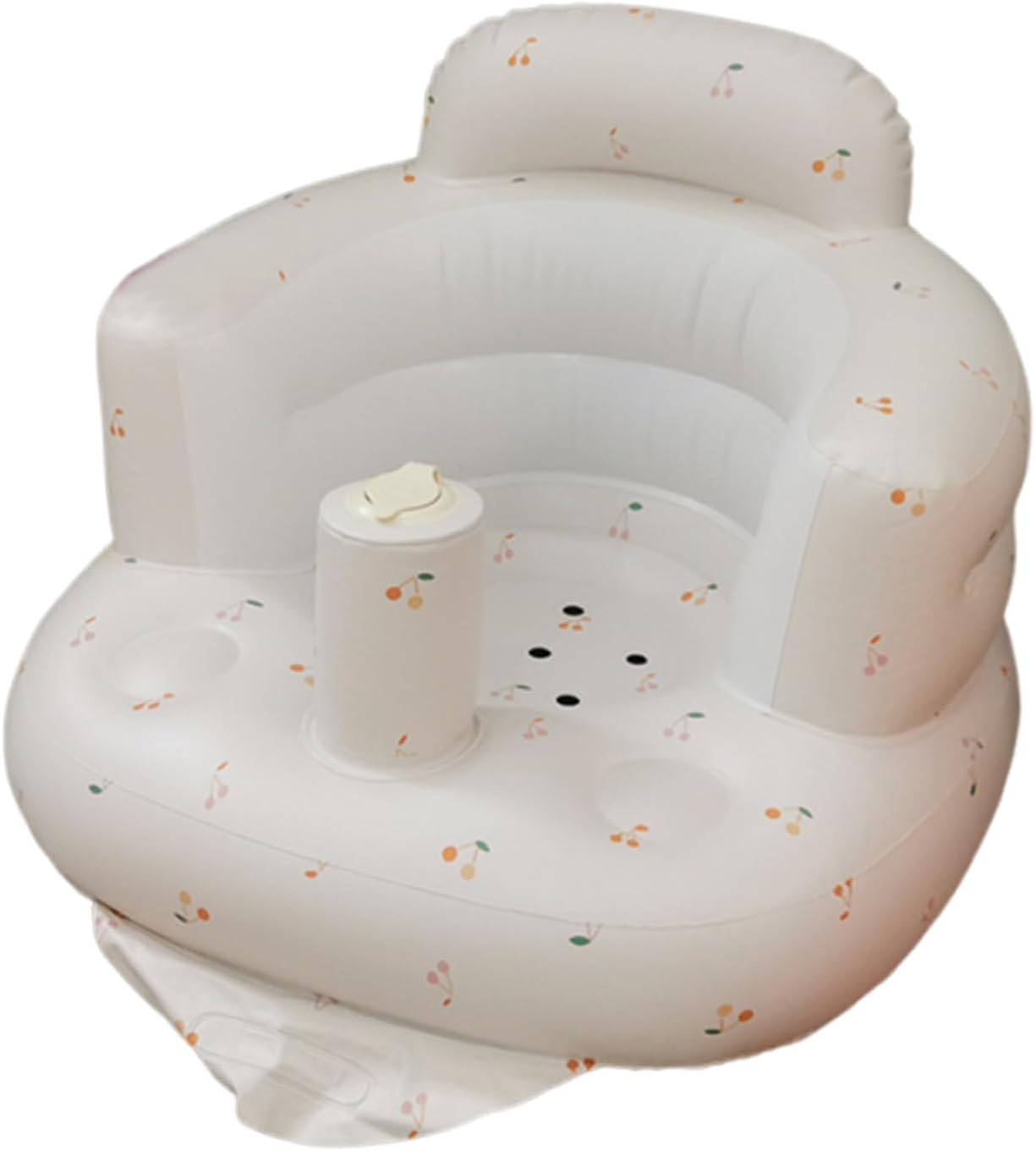 SHEKAKO Inflatable Baby Floor Seat - Portable Back Support for Babies (Cherry)