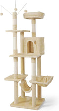 CAPHAUS Tall Climbing Indoor Play Tower for Large Cats and Kittens