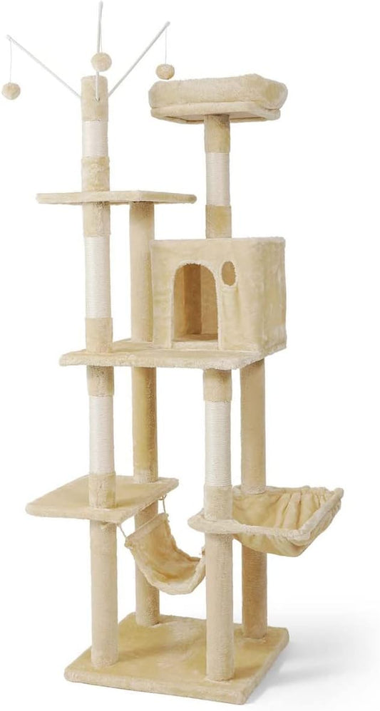 CAPHAUS Tall Climbing Indoor Play Tower for Large Cats and Kittens