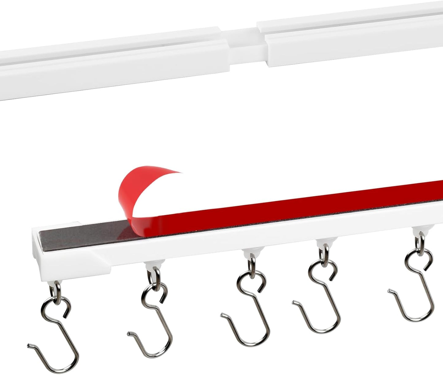 No-Drill Adhesive Curtain Track - Easy Install, No Damage