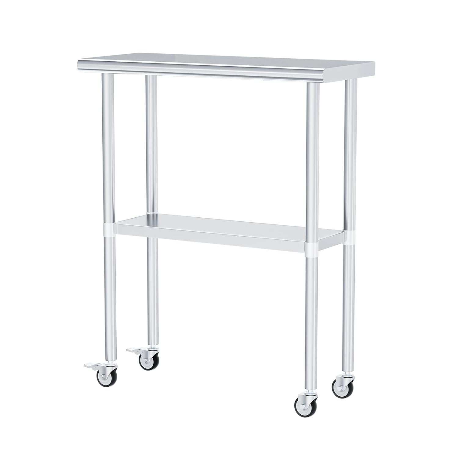 Stainless Steel Table with Wheels for Kitchen and Garage Use