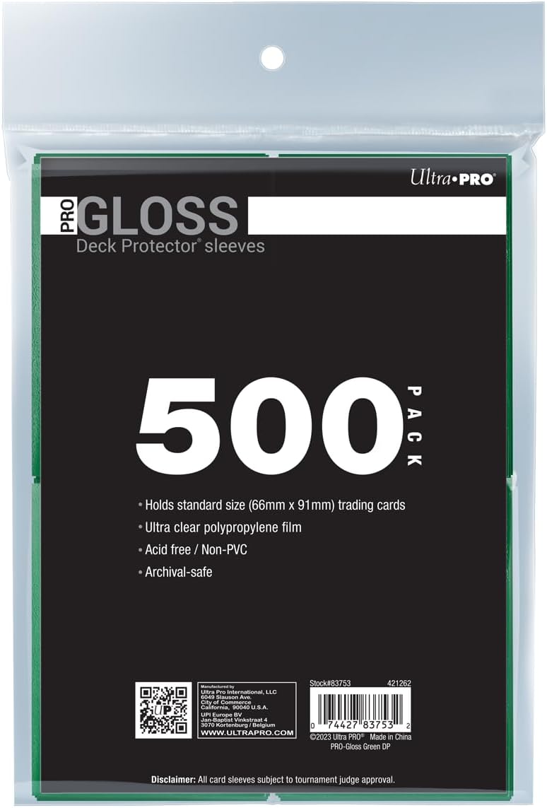 Ultra PRO 500ct Green PRO-Gloss Card Sleeves for Collectibles