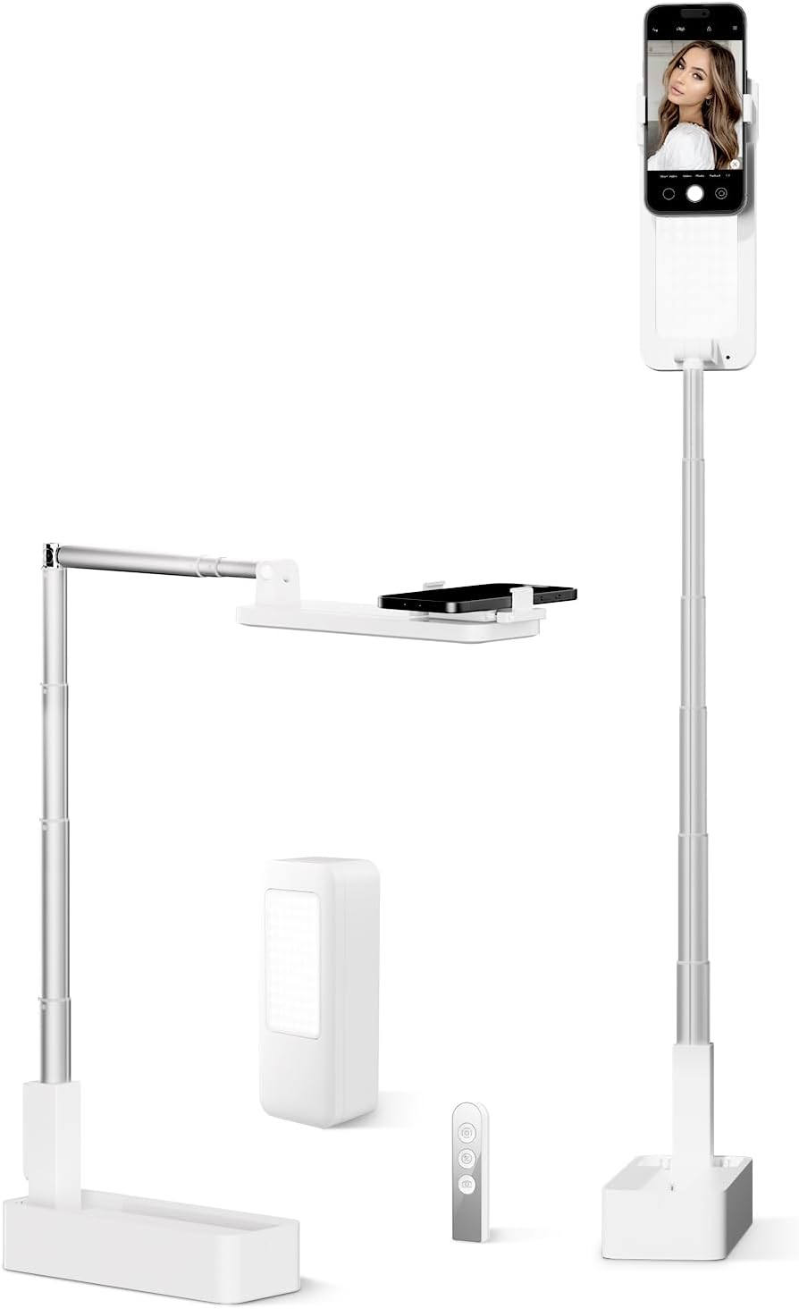 Phone Stand for Recording with Light - Portable & Adjustable