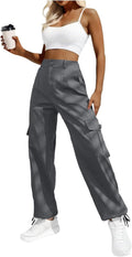 Lepunuo Women's High Waisted Cargo Pants - Baggy Y2K Travel Stretch