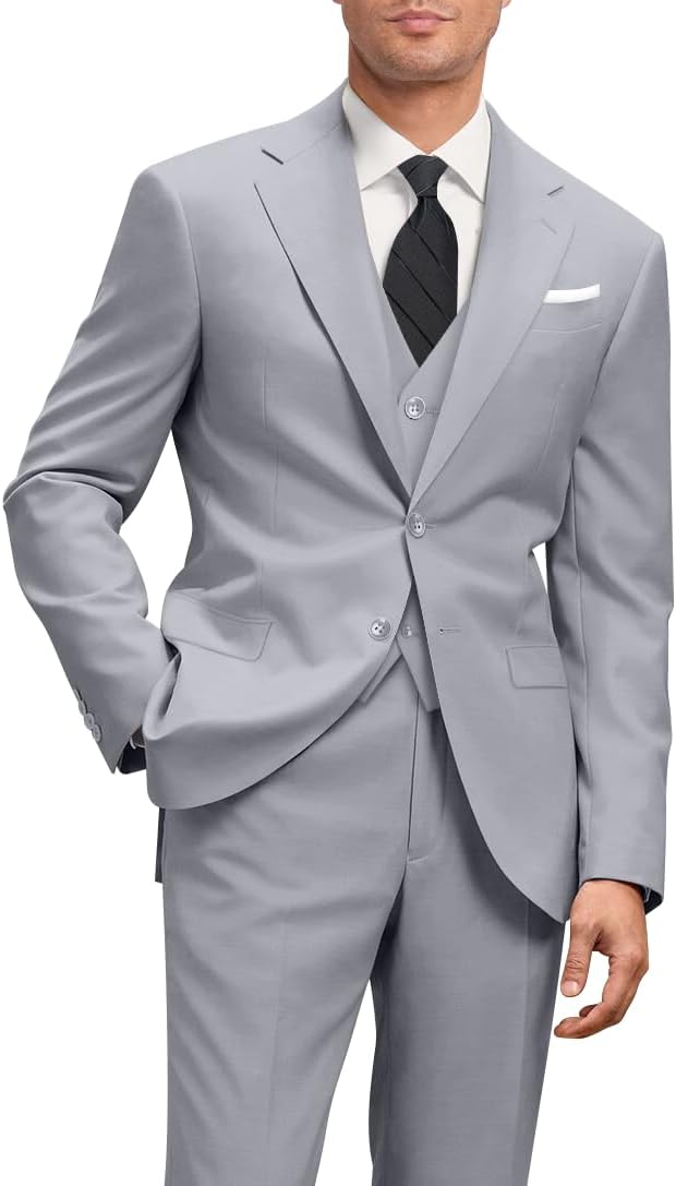 Men's Slim Fit 3 Piece Suit Set with Tie for Any Occasion