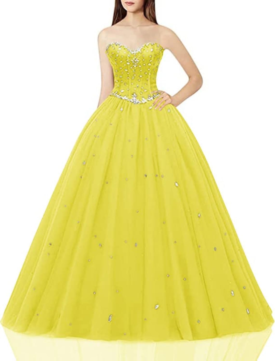 Women's Sweetheart Ball Gown Tulle Quinceanera Dresses Review