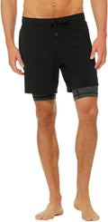 Alo Yoga Men's 7ft Unity 2-in-1 Shorts - Comfortable Compression Fit