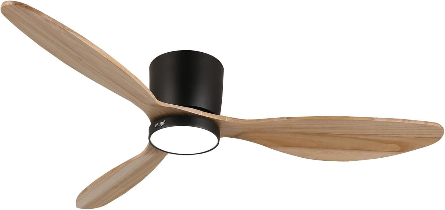 52 Natural Wood Ceiling Fan with Light and Remote Control