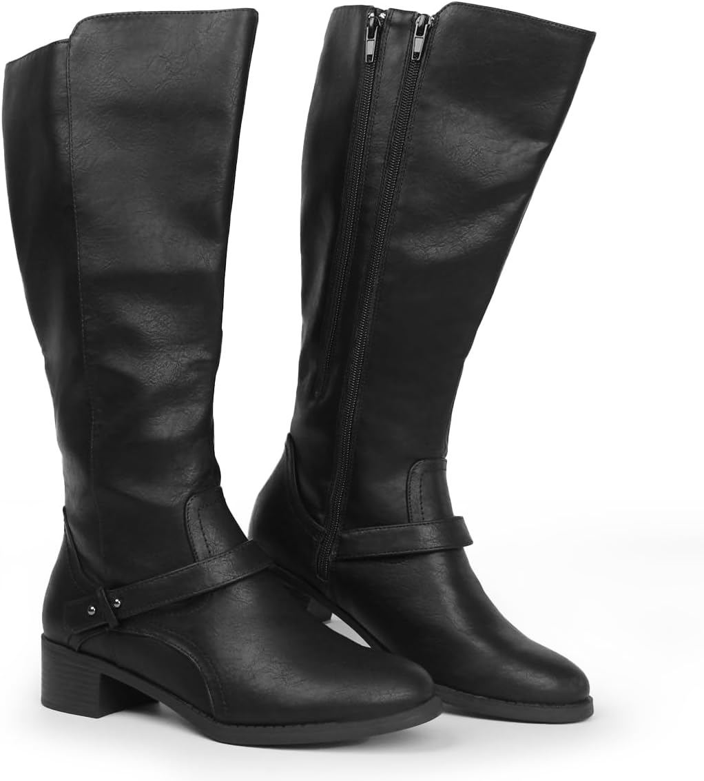 Hawkwell Women's Wide Calf Knee High Riding Boots for Comfort