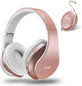 ZIHNIC Rose Gold Bluetooth Headphones: Wireless Stereo with Comfort