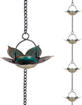 8.3 FT Lotus Rain Chain for Gutters - Decorative Metal Rain Catcher
