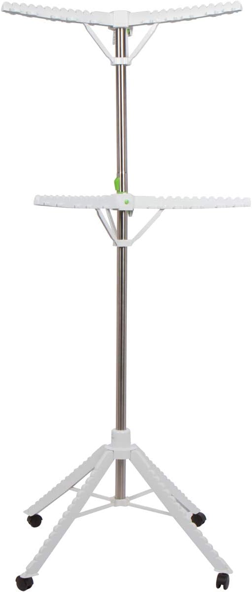 Large Capacity Clothes Drying Rack, Stainless Steel, 120 Pieces, 4 Wheels