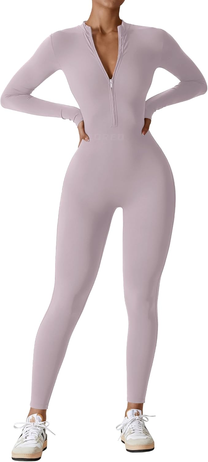 YEOREO Women Long Sleeve Workout Jumpsuit for Activewear