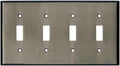 Switch Hits Antique Pewter Outlet Wall Plate 4 Toggle - Solid Brass