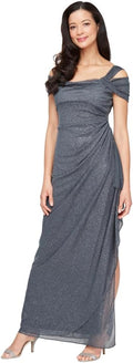 Alex Evenings Long Cold Shoulder Mother of The Bride Dress - Sparkle