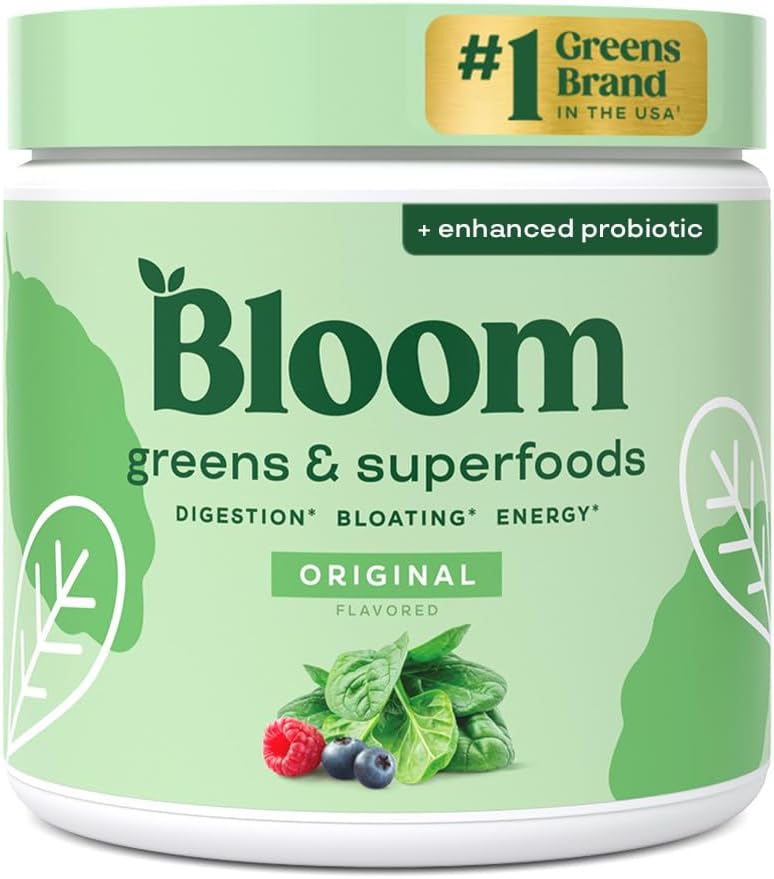 Bloom Nutrition Superfood Greens Powder for Gut Health and Energy