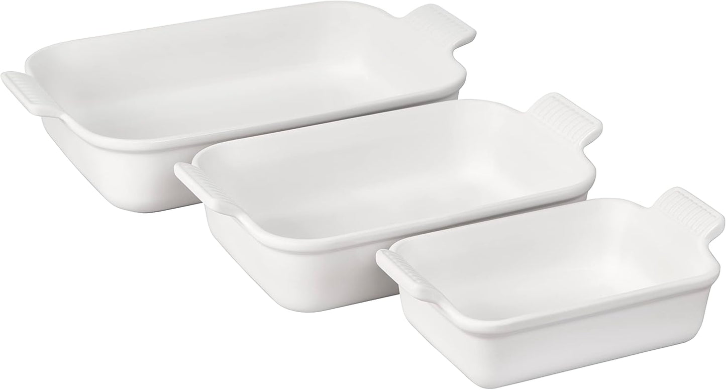 Le Creuset Stoneware Heritage Set of 3 Rectangular Dishes