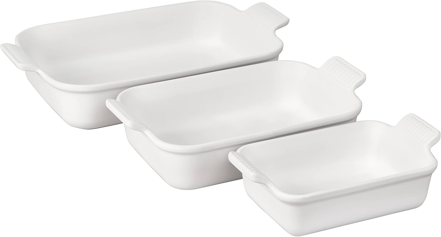 Le Creuset Stoneware Heritage Set of 3 Rectangular Dishes