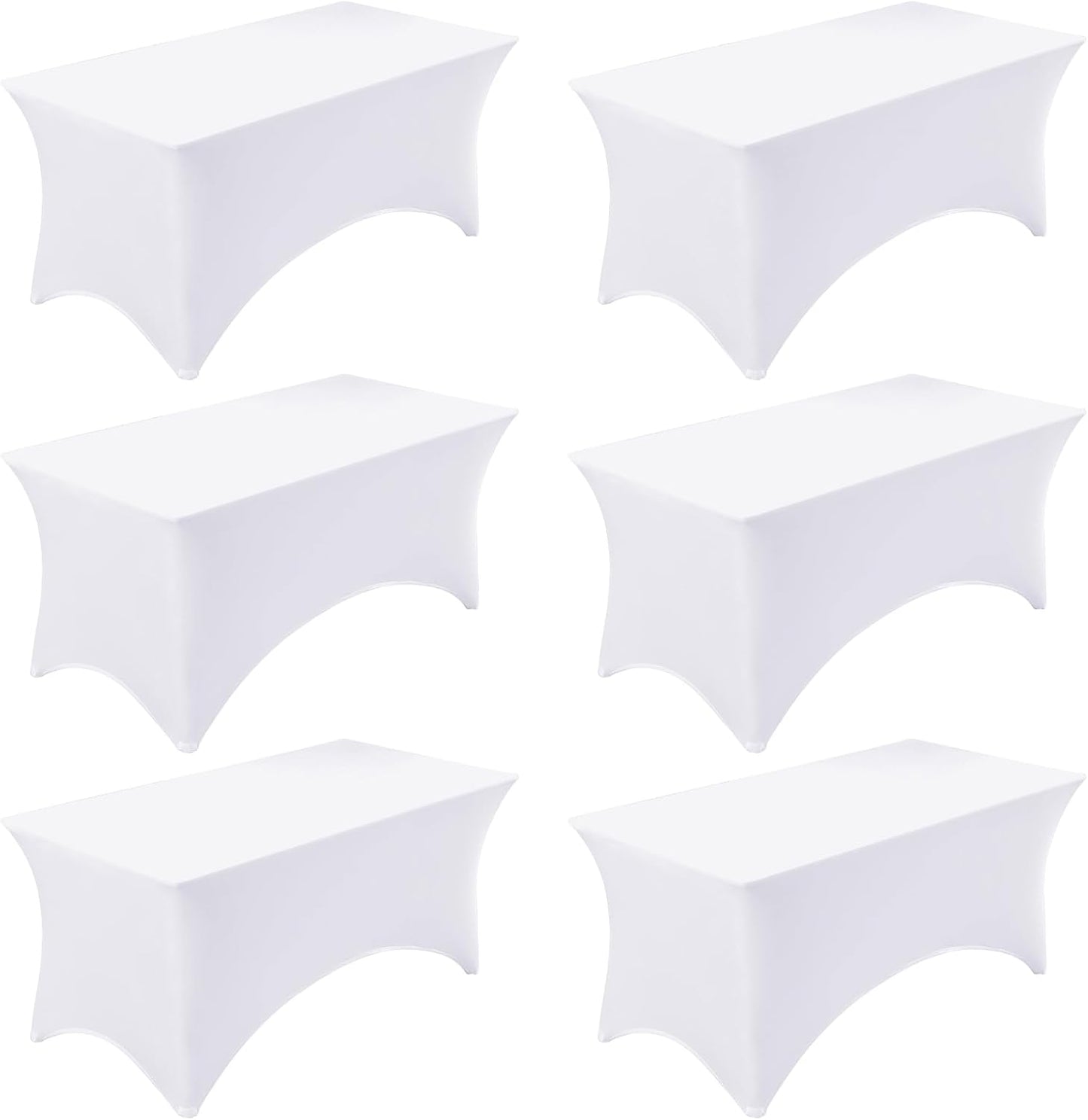 Fixwal 6 Pack 8ft Spandex Table Covers for Elegant Events