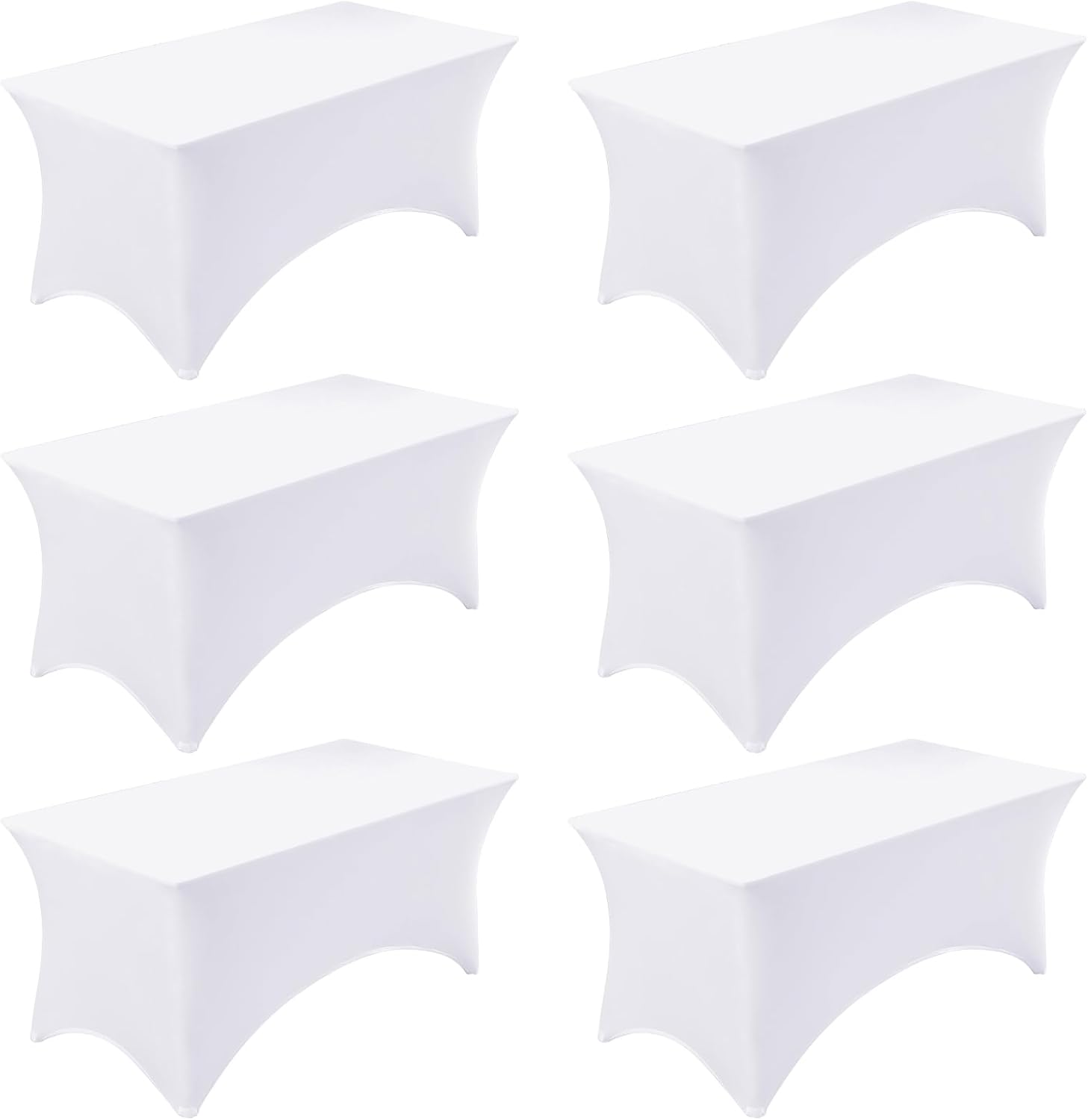 Fixwal 6 Pack 8ft Spandex Table Covers for Elegant Events