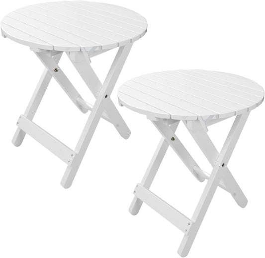 Portable Folding Outdoor Wood Side Tables Set - Compact & Stylish!